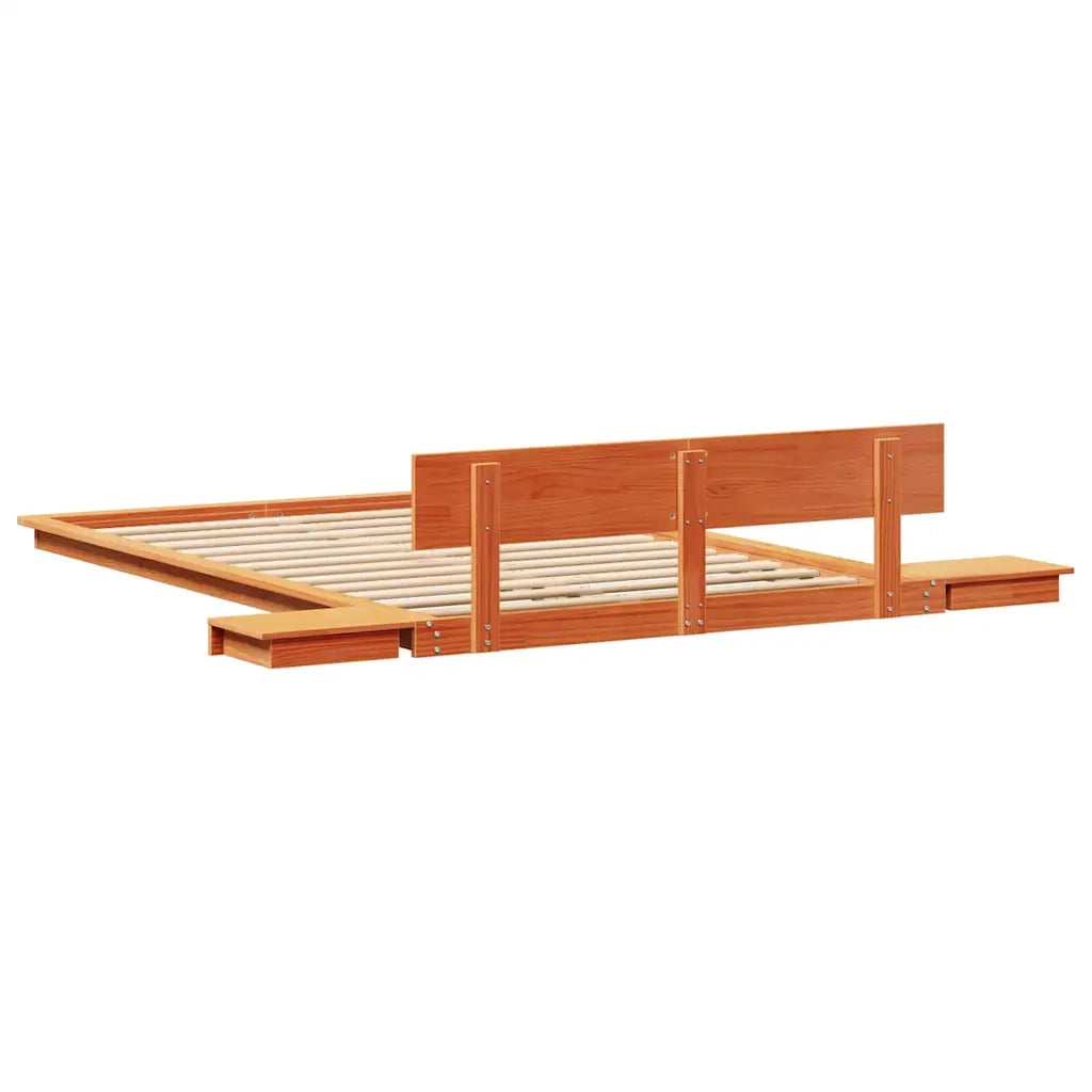 Struttura del letto Marrone 135 x 190 cm legno