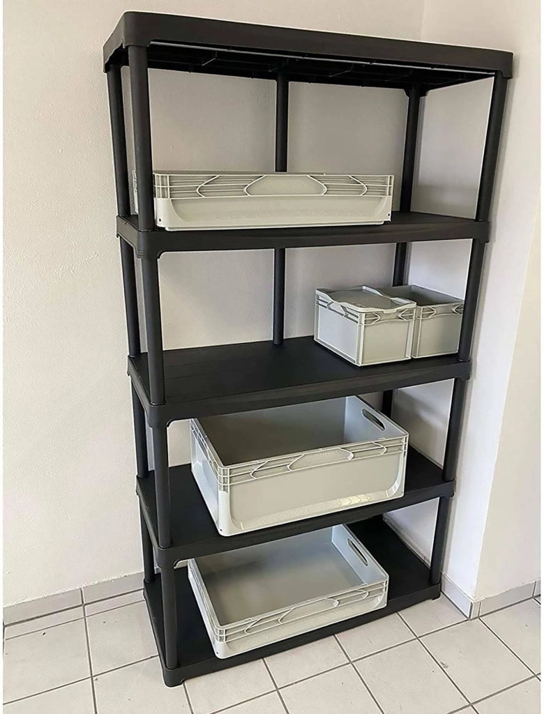Scaffale a 3 ripiani in Aurelian, Scaffalatura multiuso per interno o esterno, 100% Made in Italy, cm 100x45h176, colore Antracite