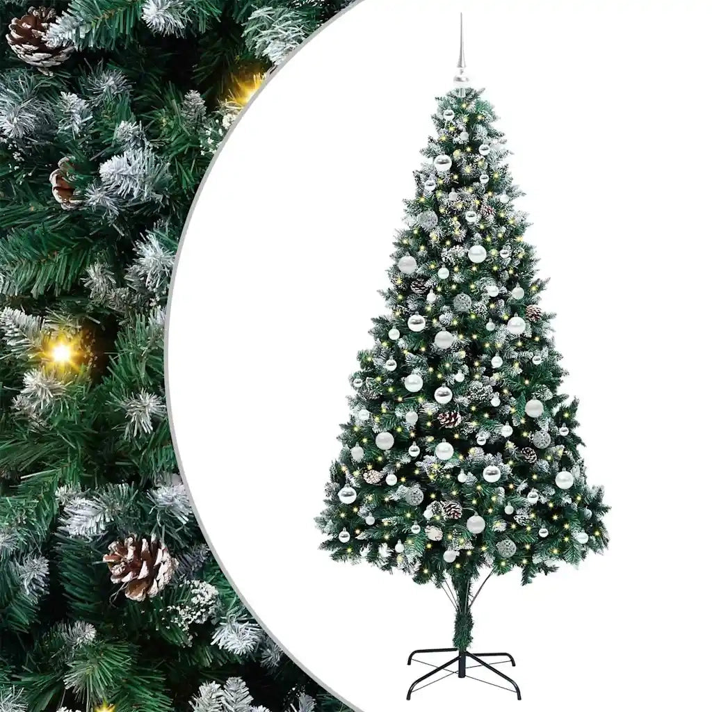 Albero di Natale artificiale con 300 LED Verde 210 cm 3396278