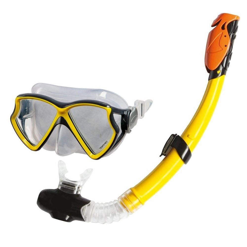 Trade Shop - Set Maschera Con Boccaio Per Immersioni Snorkeling Sub Mare Piscina Color 70504l -