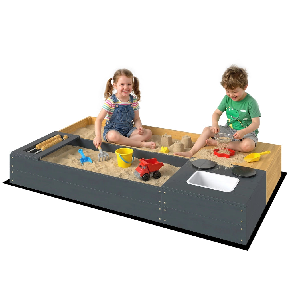 Sandbox 2 Pezzi con Siedibanca e Lavabo Rimovibile ¨C Zephmum ¨C Legno 150x90cm Giallo