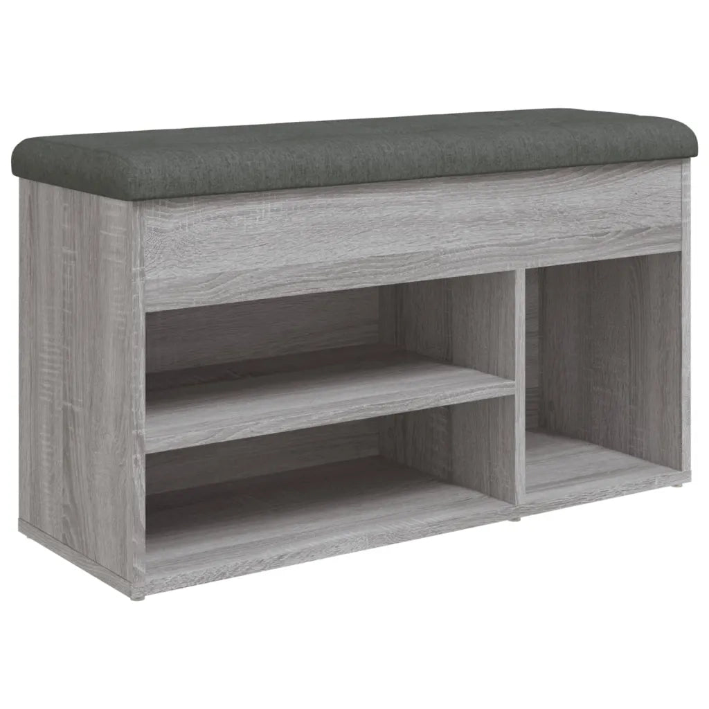 Panca Porta Scarpe-Sgabello-Panca Scarpiera Grigio Sonoma 82x32x45,5cm Legno Multistrato