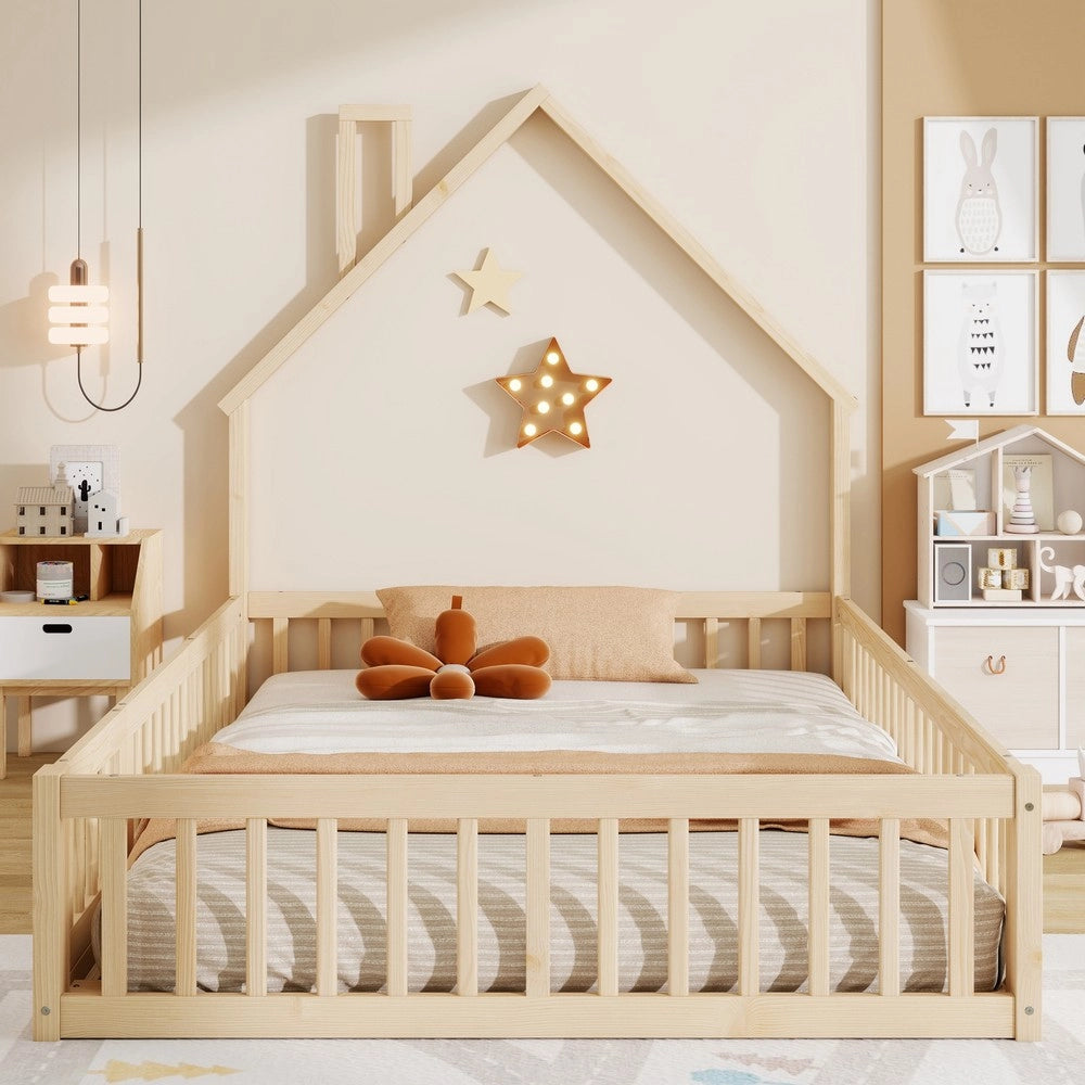 Letto Casetta Bambini 140x190 con Lattenrost ¨C Xylo ¨C Pino Naturale