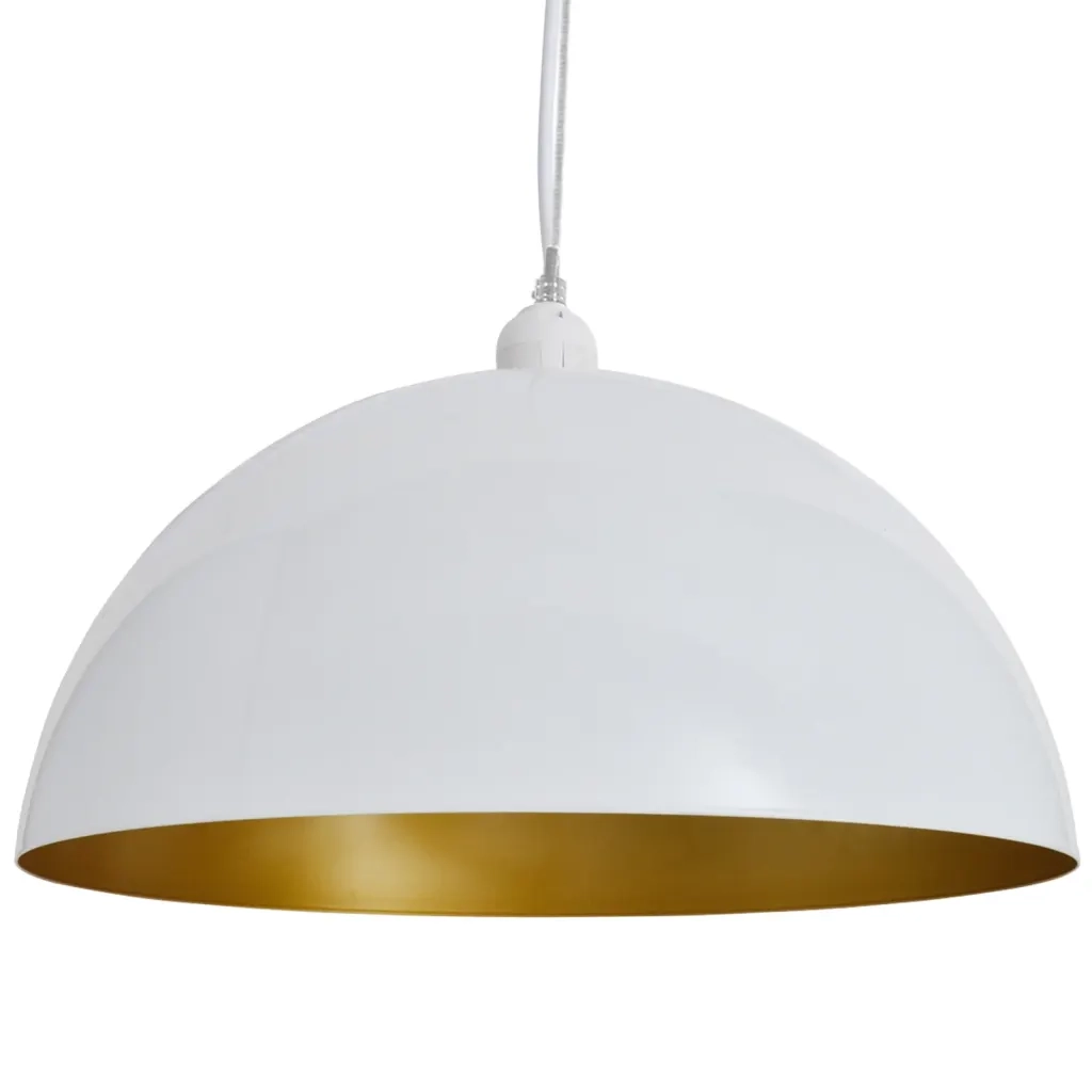 Lampada a Sospensione 2 pz Altezza Regolabile Semisferica Bianca CFW1551951