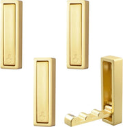 Hanger da Parete Quadrata Opieggibile - Antiscivolo - Chiodo a Testa Piana - Grata da Parete - Hanger da Parete - Supporto per Asciugamano - Set di 4 Pezzi - Materiale: Borchie in Ottone Laccato.