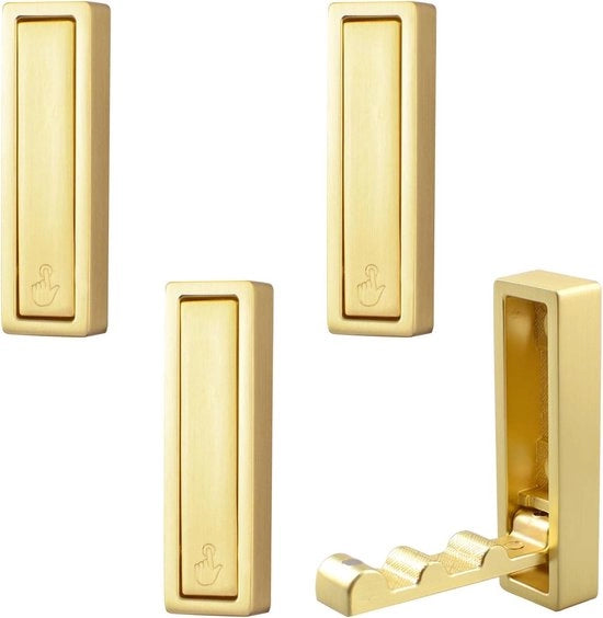 Hanger da Parete Quadrata Opieggibile - Antiscivolo - Chiodo a Testa Piana - Grata da Parete - Hanger da Parete - Supporto per Asciugamano - Set di 4 Pezzi - Materiale: Borchie in Ottone Laccato.