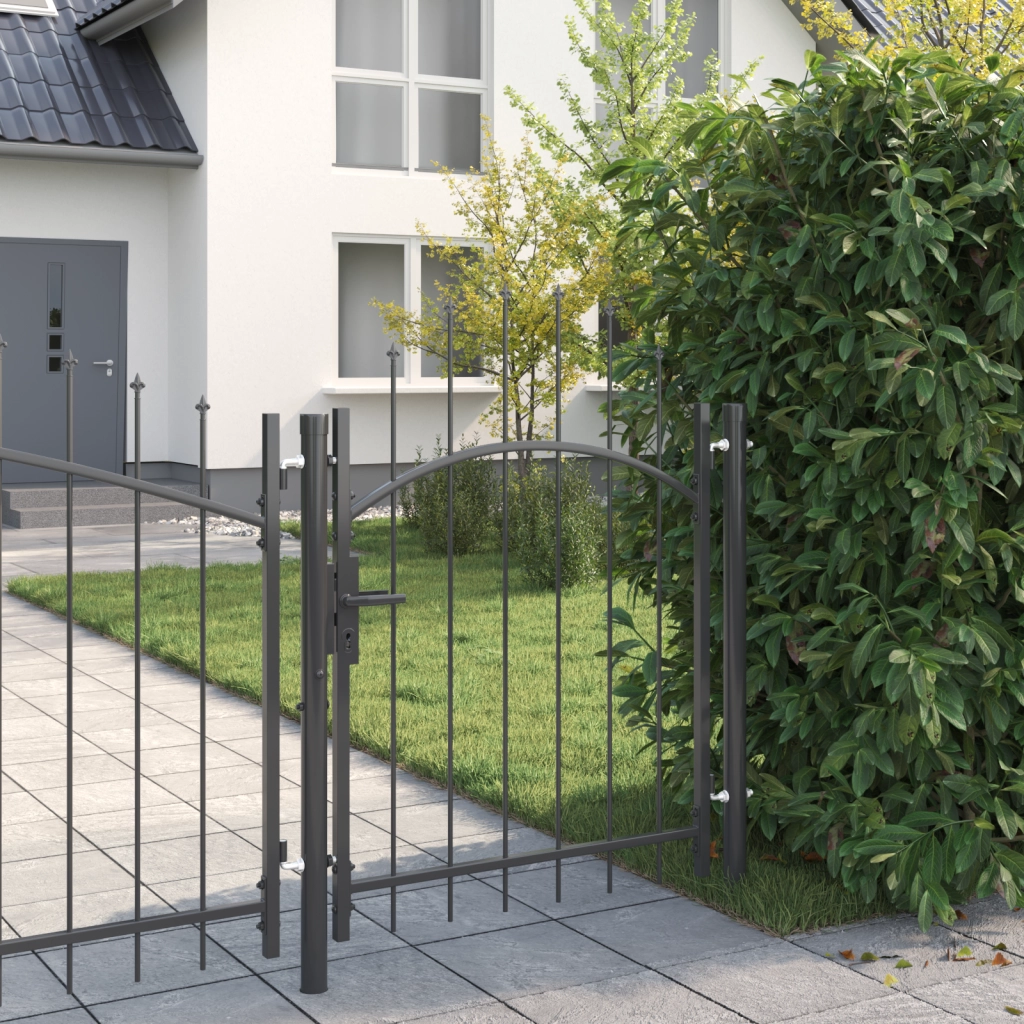 vidaXL Cancello da giardino, Cancello del Recinto con blocco Grigio