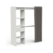 Guardaroba grande Serpentina, Mobile camera da letto, Cabina armadio portabiti, Armadio appendiabiti, 167x50 h192 cm, Bianco opaco