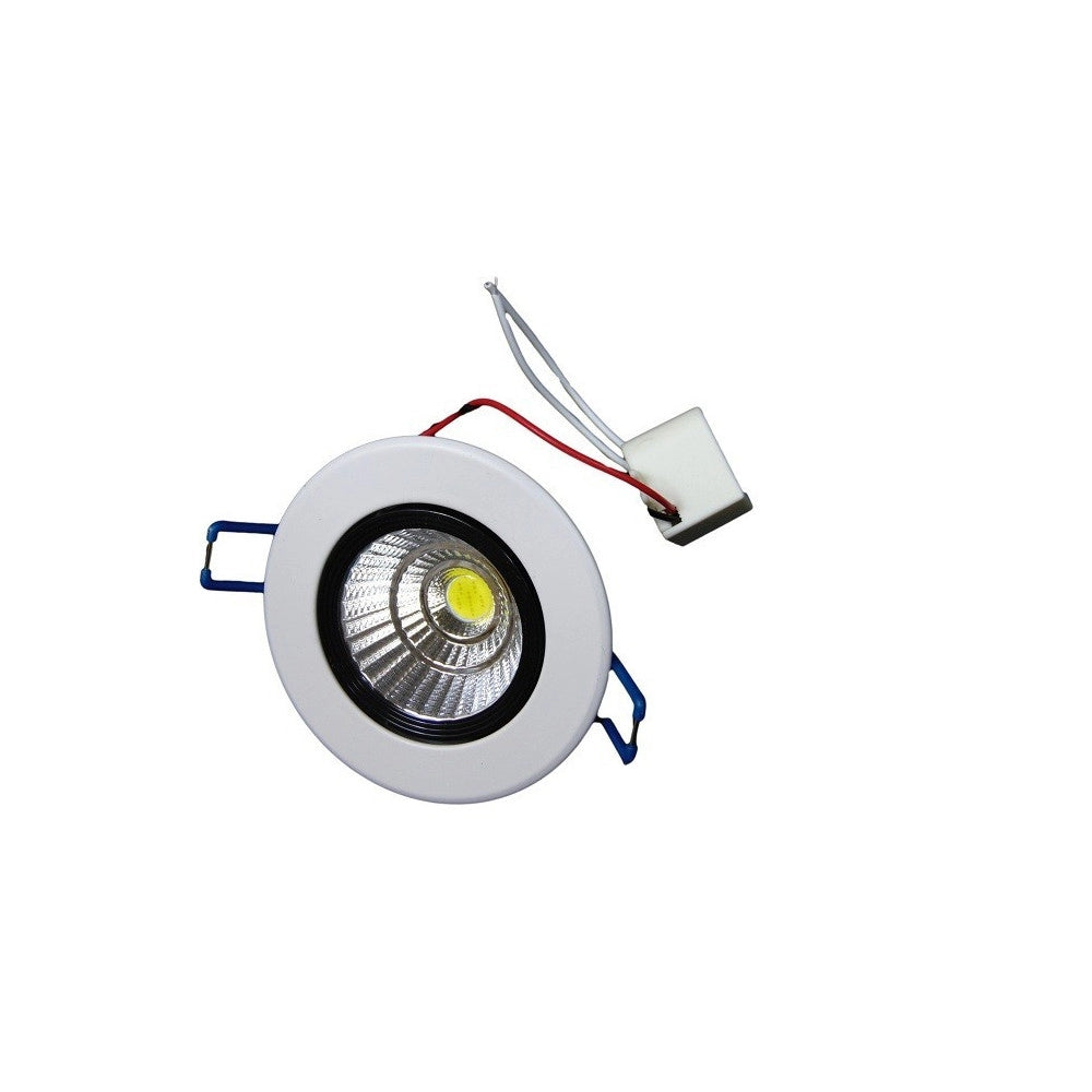 Trade Shop - Faretto Led Cob Incasso Da 3w 5w 7w 12w 20w 30w Con Molle Alette Alta Potenza - Bianco-bianco Freddo-30 Watt