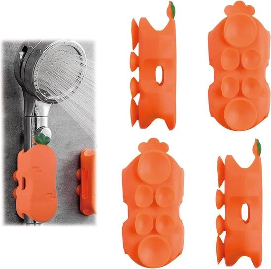 Accessori per doccia universali in silicone - Set di 4 pezzi - Impermeabile - Rimovibile - Con morsetto - Douchekop manuale - Piastra libera - Accessori per doccia