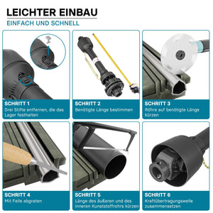 Albero cardanico T4 Giunto 1250-1375mm 460Nm 540rpm Cardano 40kW (55CV) 35mm rotondo 1 3/8" 6 denti