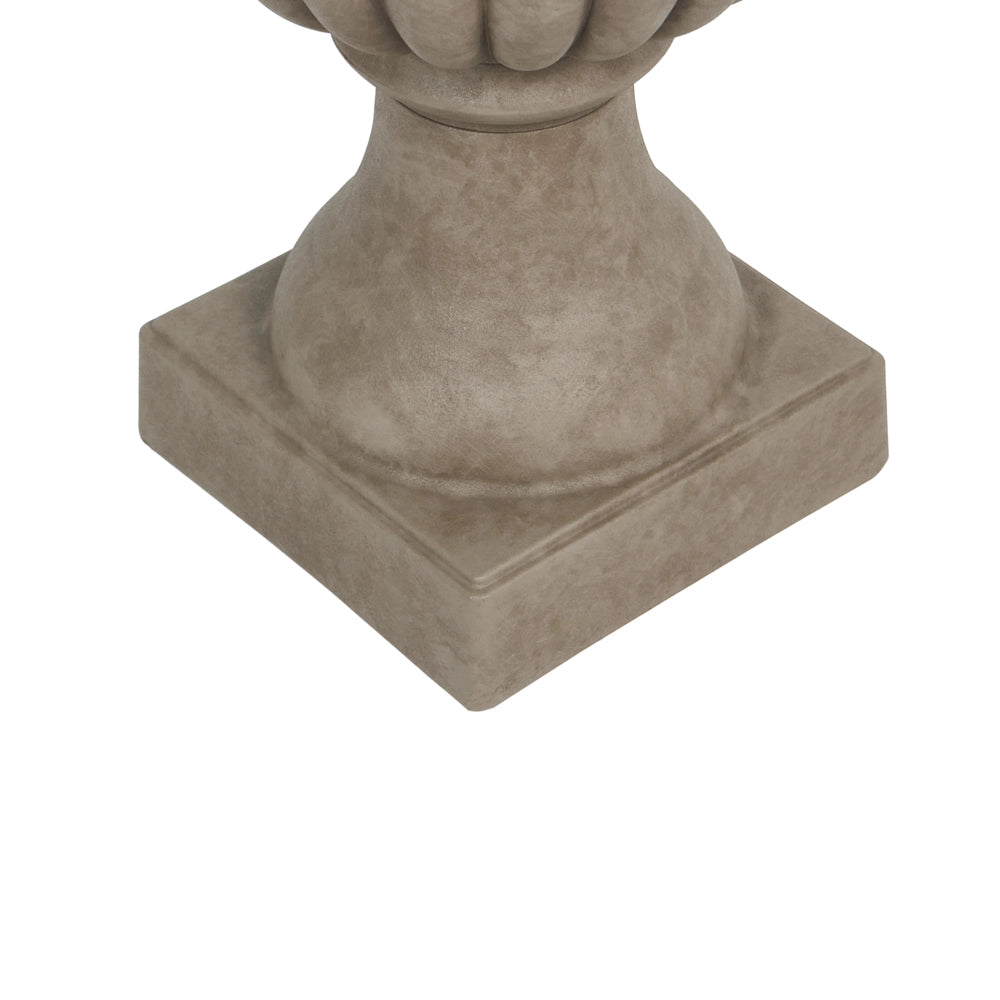 Fioriera alta in miscela di pietra, vaso da giardino per interni ed esterni, 47x60 cm, color tortora giardino terrazzo