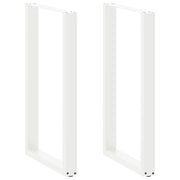 Set di 2 gambe regolabili per tavolo da bar a forma di U 60 x 100 cm design moderno acciaio bianco 02_0057477