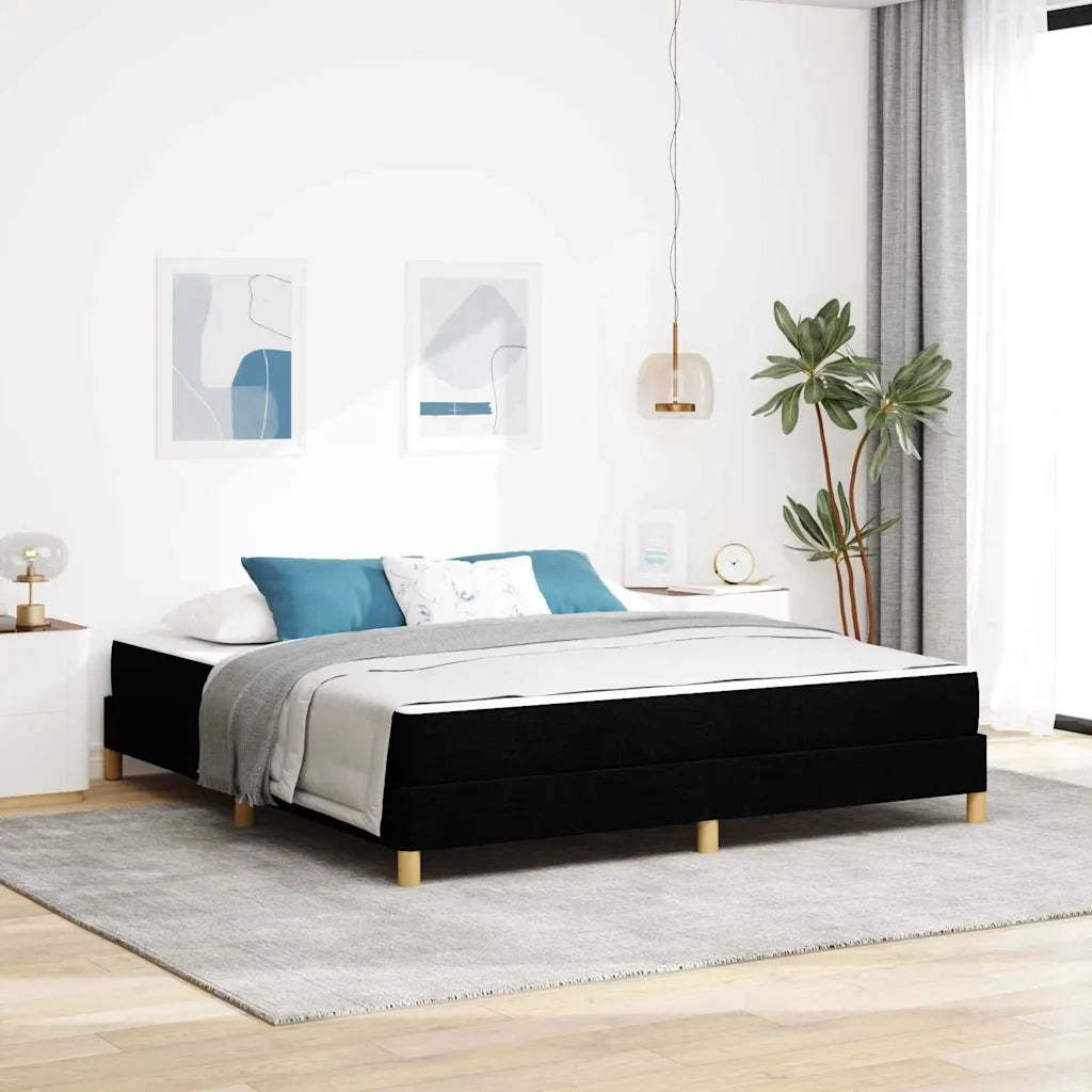 Letto a molle con materasso Nero 180 x 200 cm Tessuto 3398586