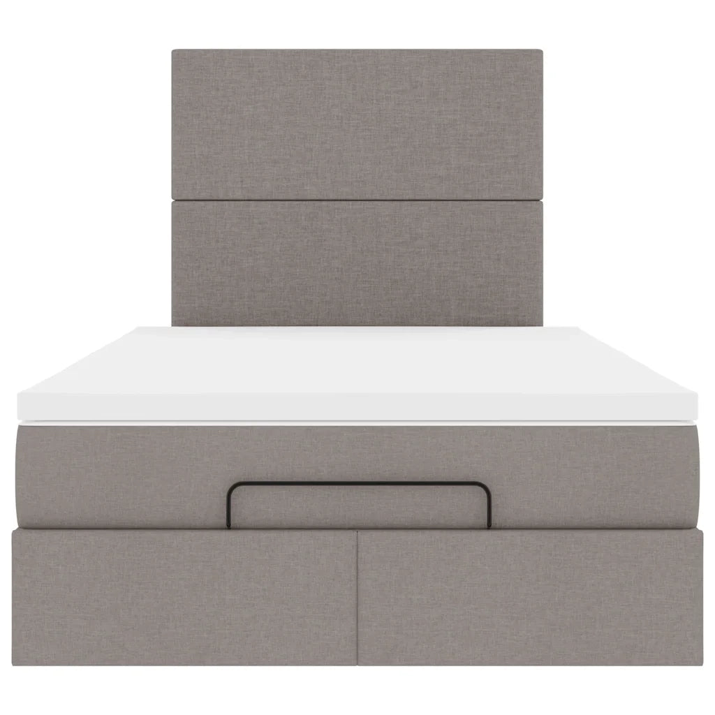 Struttura Letto Pouf con Materasso Tortora 120x200cm in Tessuto