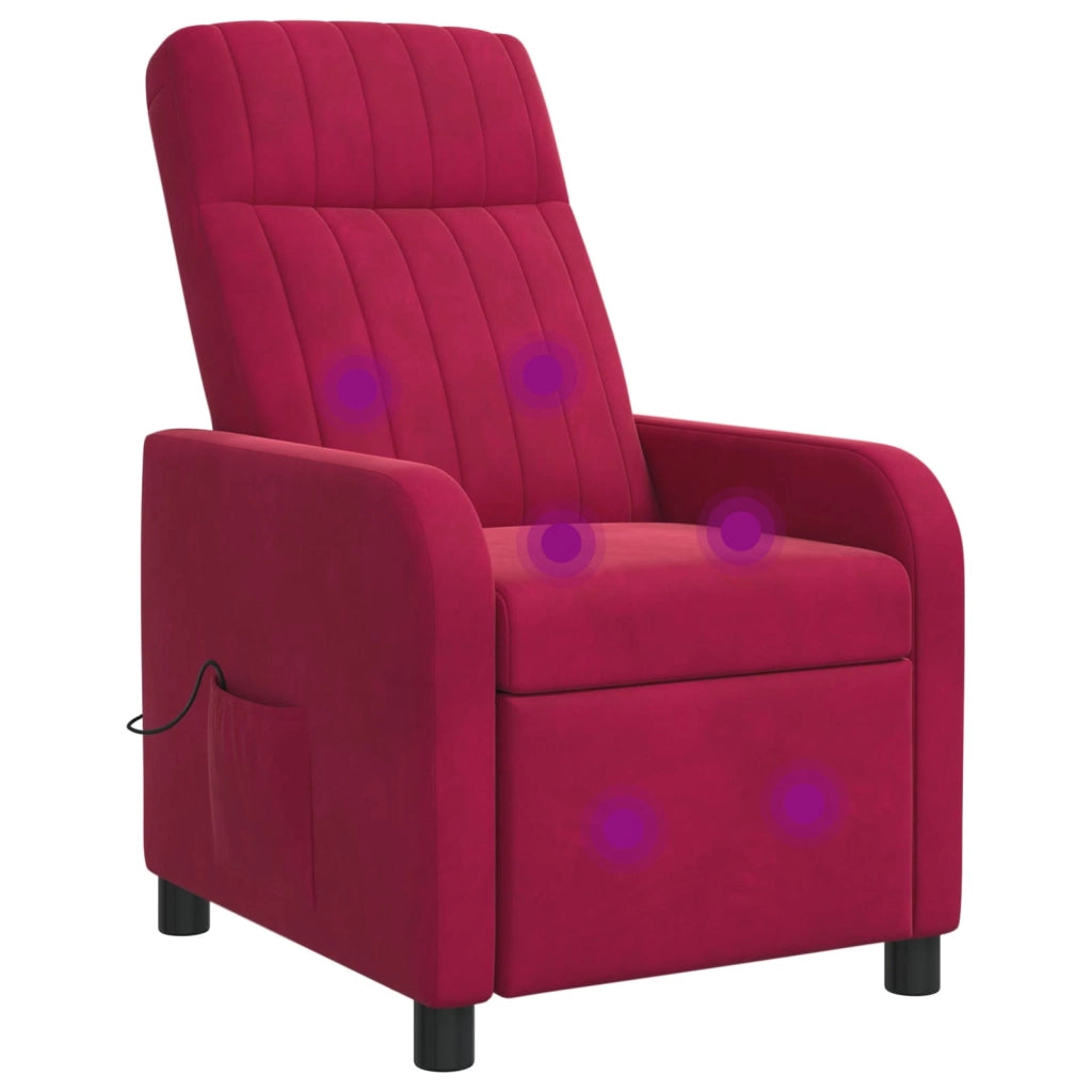 Poltrona Massaggiante Rosso Vino Velluto (V) 42035124