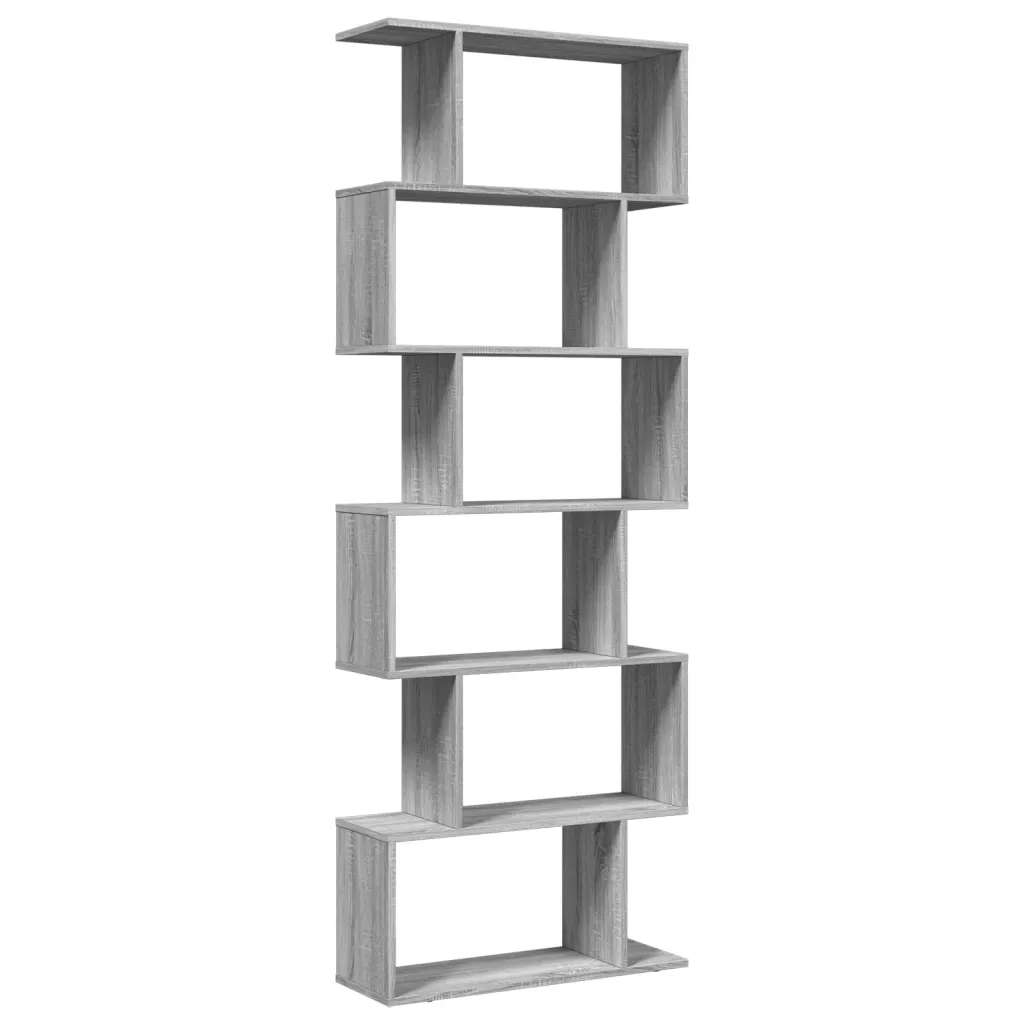 Libreria Divisorio 6Piani Grigio Sonoma 70x24x193cm Truciolato 858089