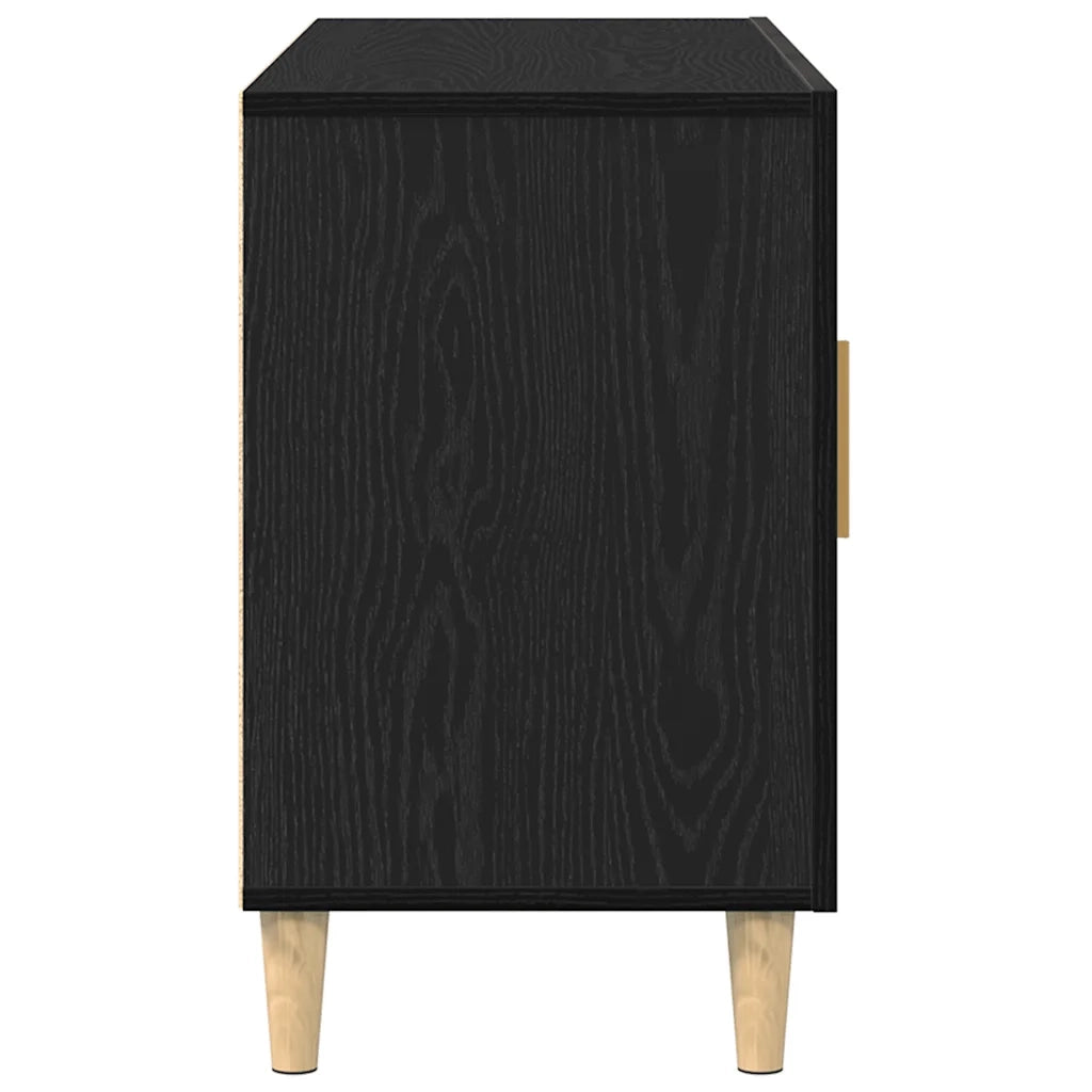 Credenza-Buffet-Armadio da cucina Rovere Nero 100x36x60 cm in Legno Multistrato