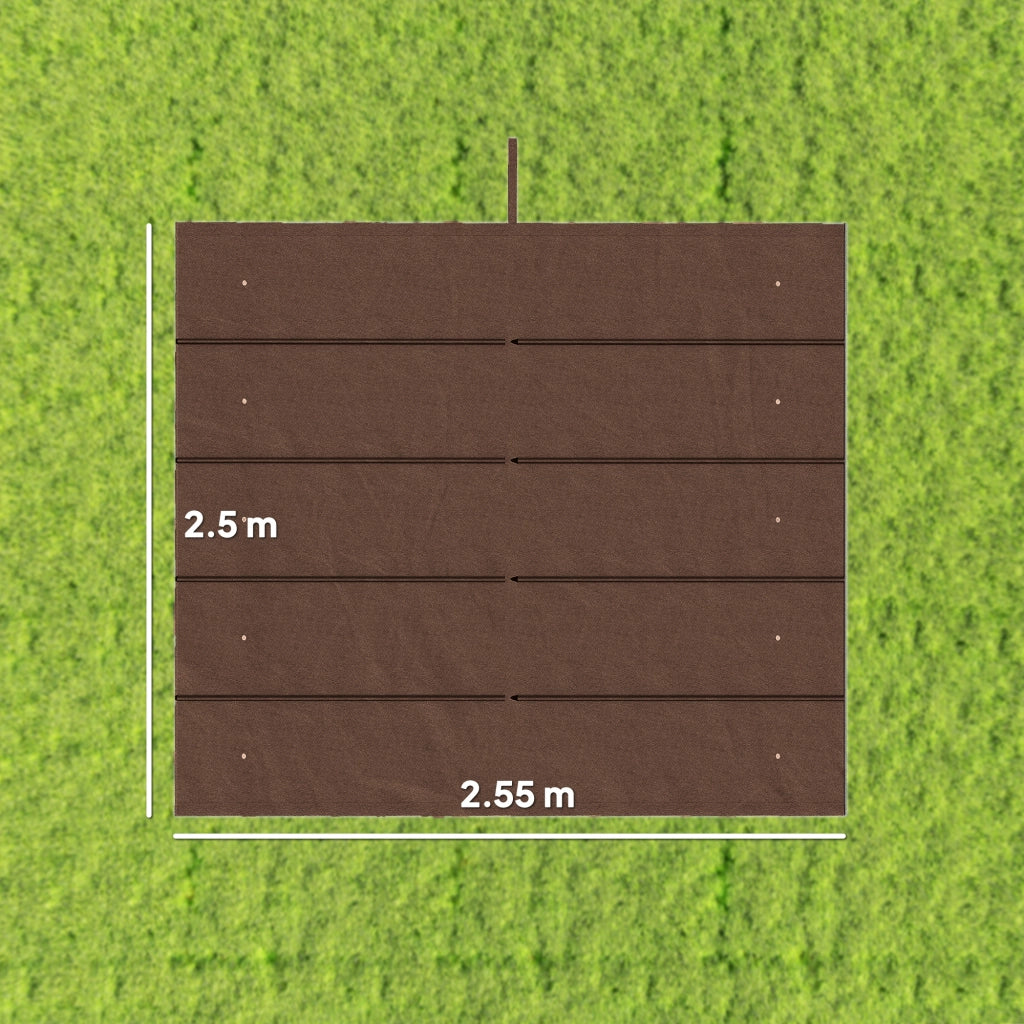 Telo per Pergola 250x255 cm con 10 Fori di Drenaggio in Poliestere Caffè