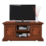 Porta tv 2 porte classico intarsiato legno tinta noce 130x50x60 - Mobili 2G