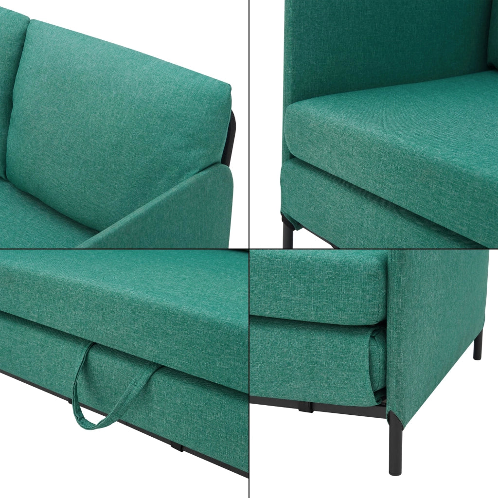 Divano/poltrona trasformabile a 2 posti 78 x 125 x 67 cm verde 03_0009130
