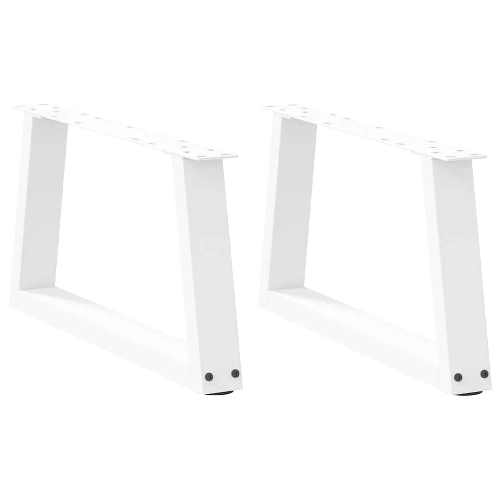 Set di 2 gambe per tavolino da caffè a forma di V 70 x 31 cm con piedini regolabili design moderno acciaio bianco 02_0056833