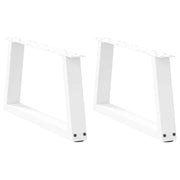 Set di 2 gambe per tavolino da caffè a forma di V 70 x 31 cm con piedini regolabili design moderno acciaio bianco 02_0056833