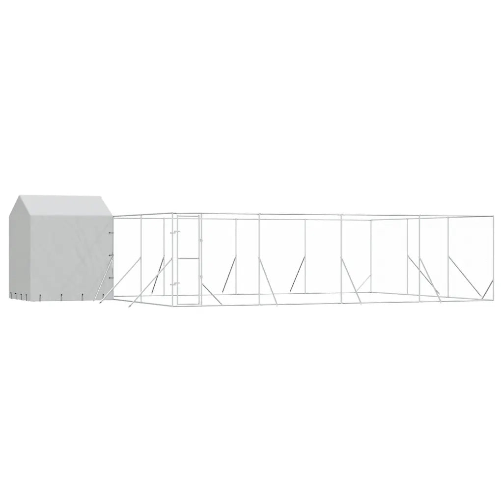 Cuccia Cani da Esterno Tetto Argento 10x6x2,5 m Acciaio Zincato 3190480