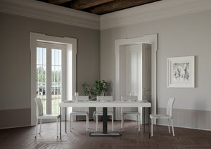 Consolle Allungabile 90-196x40x77 cm in Nobilitato Bianco