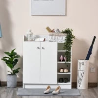 Mobile Portascarpe a 4 Ripiani con 1 Armadietto, 83 cm x 30 cm x 90 cm, Bianco