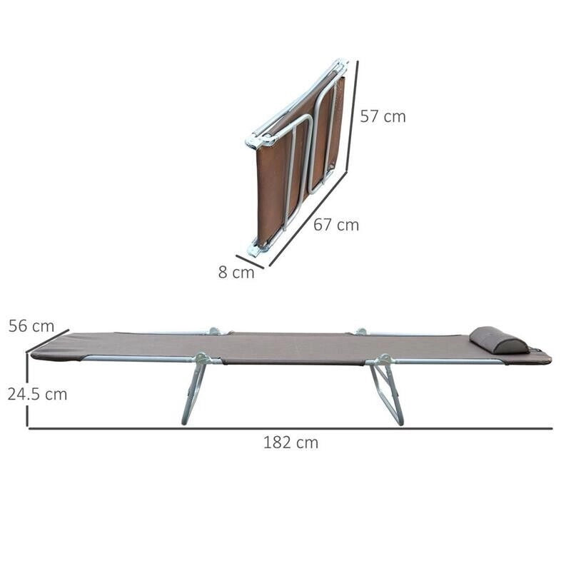LETTINO PRENDISOLE PIEGHEVOLE 182 X 56 X 24.5 CM MARRONE