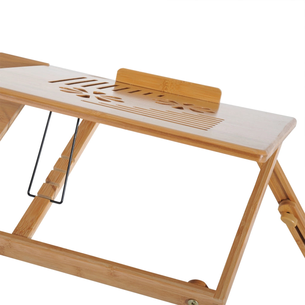 Tavolino da letto in bamb¨´ con cassetto regolabile ¨C zephmum ¨C 55x35x22-32,5cm
