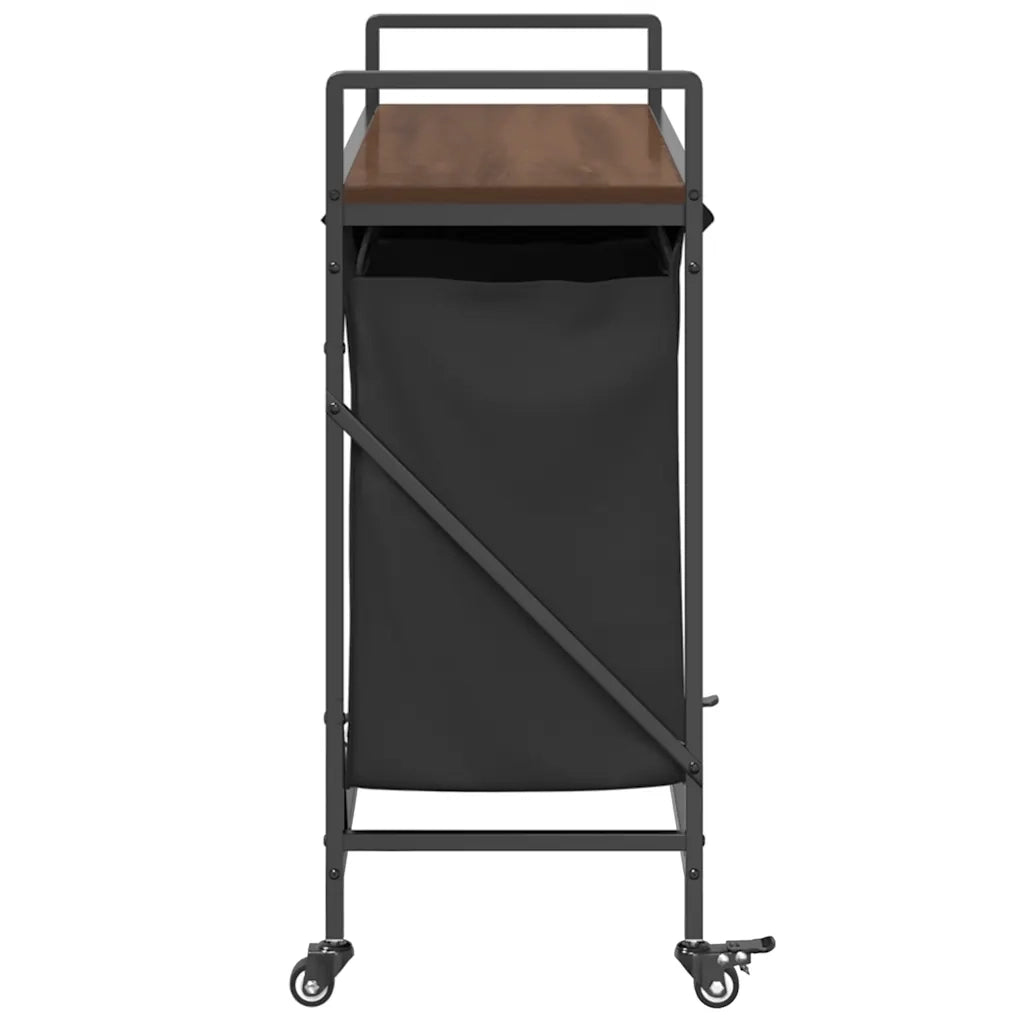 Cesto della Biancheria 3 Scomparti con Ruote Rovere Marrone CFW5072834