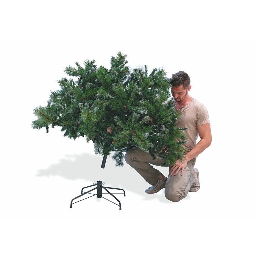 Albero di Natale Stoccolma 225 cm 1369 rami con pigne in pvc