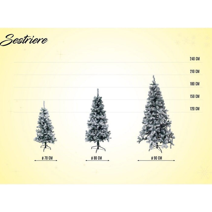 Albero di Natale Sestriere innevato 150 cm 350 rami in pvc