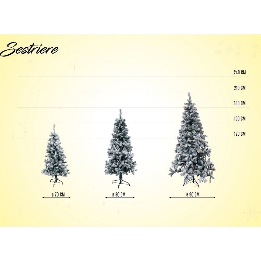 Albero di Natale Sestriere innevato 150 cm 350 rami in pvc