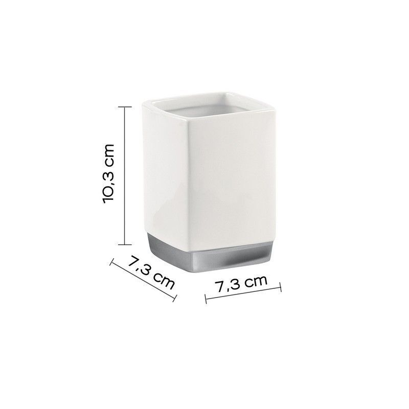 Gedy Glass Lucy Céramique Blanche 10,3x7,3x7,3 Cm