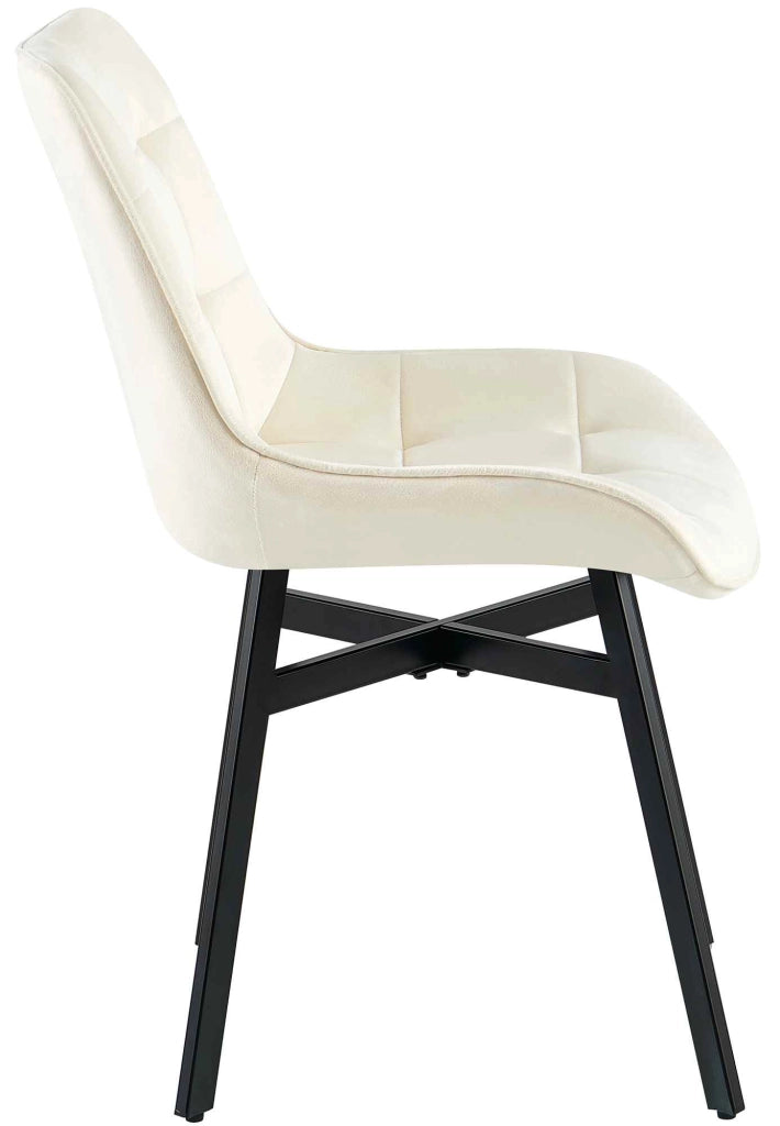 Sedia da Pranzo Colby crema,Velluto