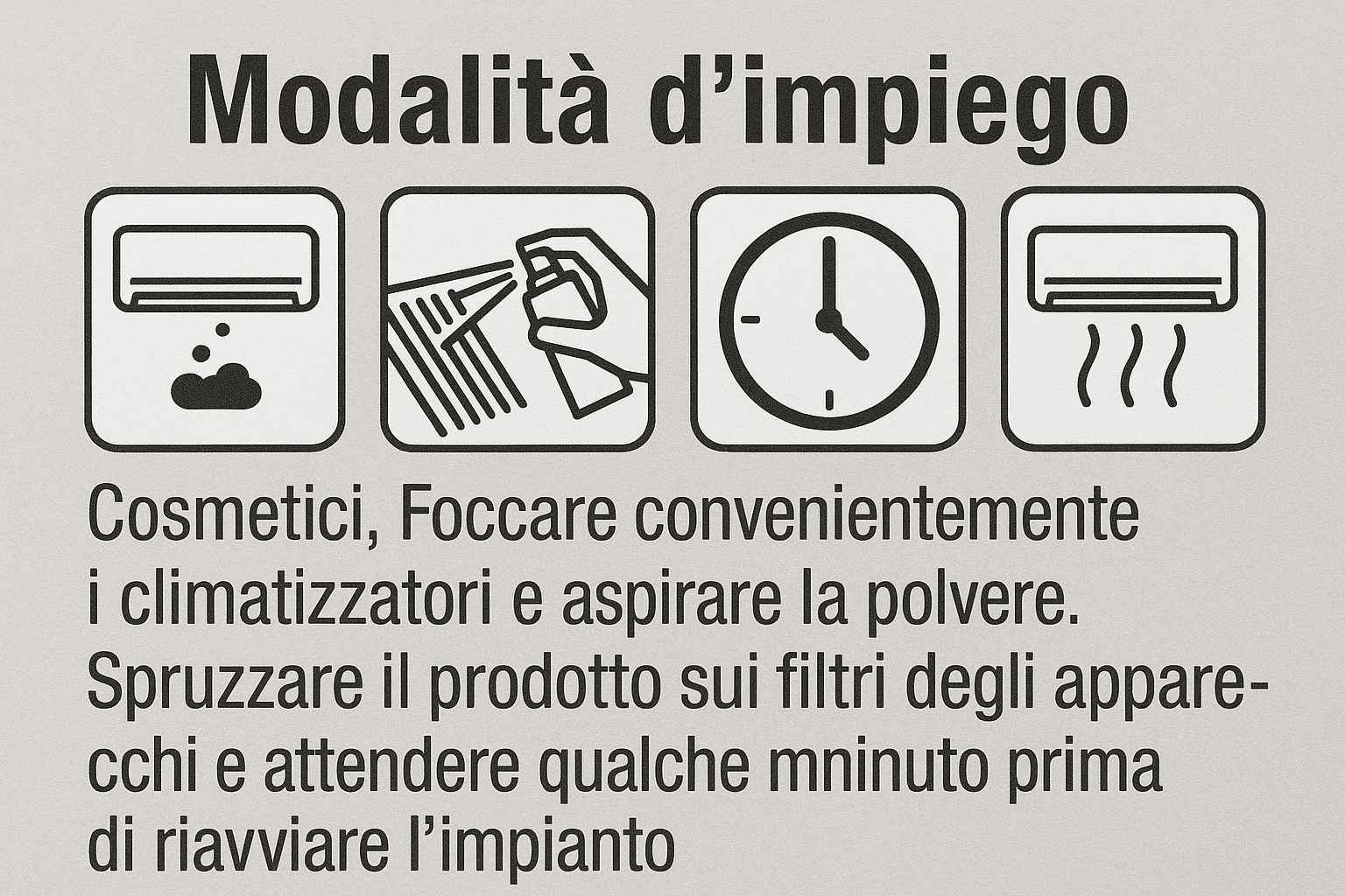 Pulitore igienizzante per CONDIZIONATORI F20 – spray detergente antibatterico