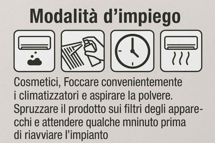 Pulitore igienizzante per CONDIZIONATORI F20 – spray detergente antibatterico