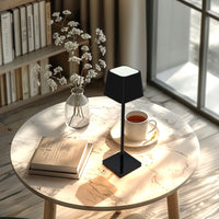 LAMPADA DA TAVOLO A LED NERO SENZA FILO DIMMER LUCE CALDA TOUCH RICARICA USB