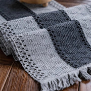 Tavolo da Cucina con Mesh in Cotone Macramé, Gabbia in Lana con Piumini, 30x120cm