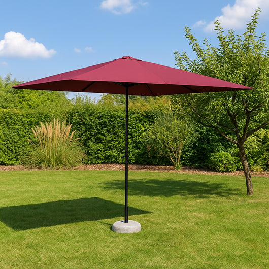 OMBRELLONE MARKET 2X3M AMARANTO CON PALO GRIGIO