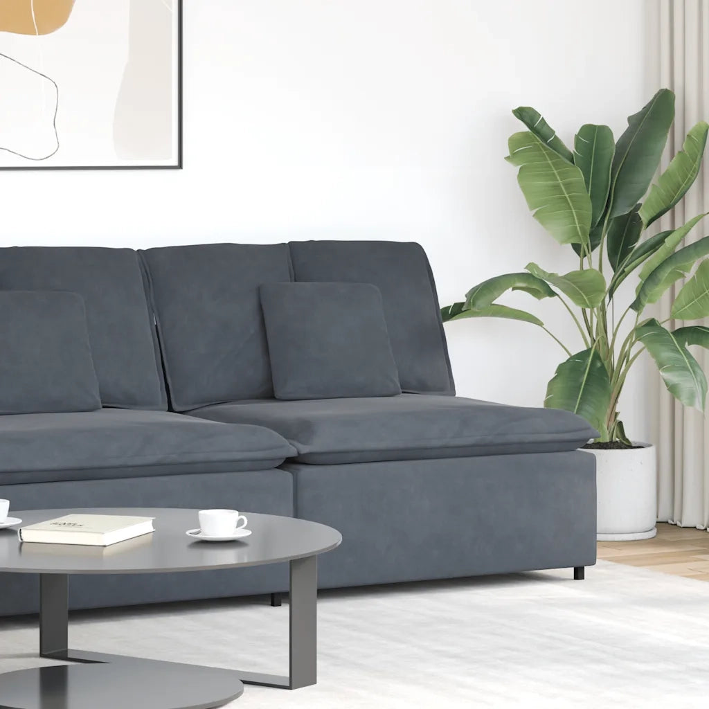 Modulo Centrale Divano Modulare con Cuscini Grigio Scuro 100 cm CFW9541336
