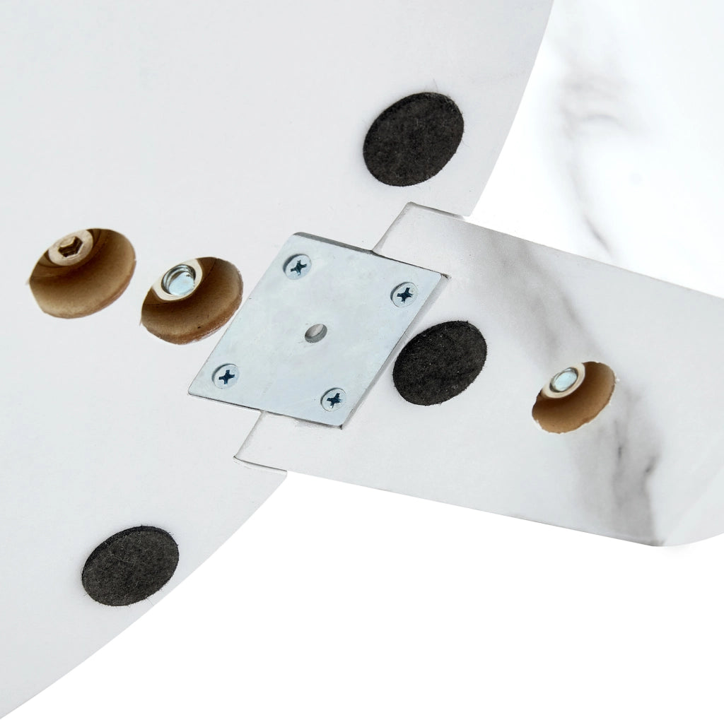 Tavolino da caffè 78.51x78.99x24.51 cm a due livelli con piano in vetro di sicurezza in MDF bianco