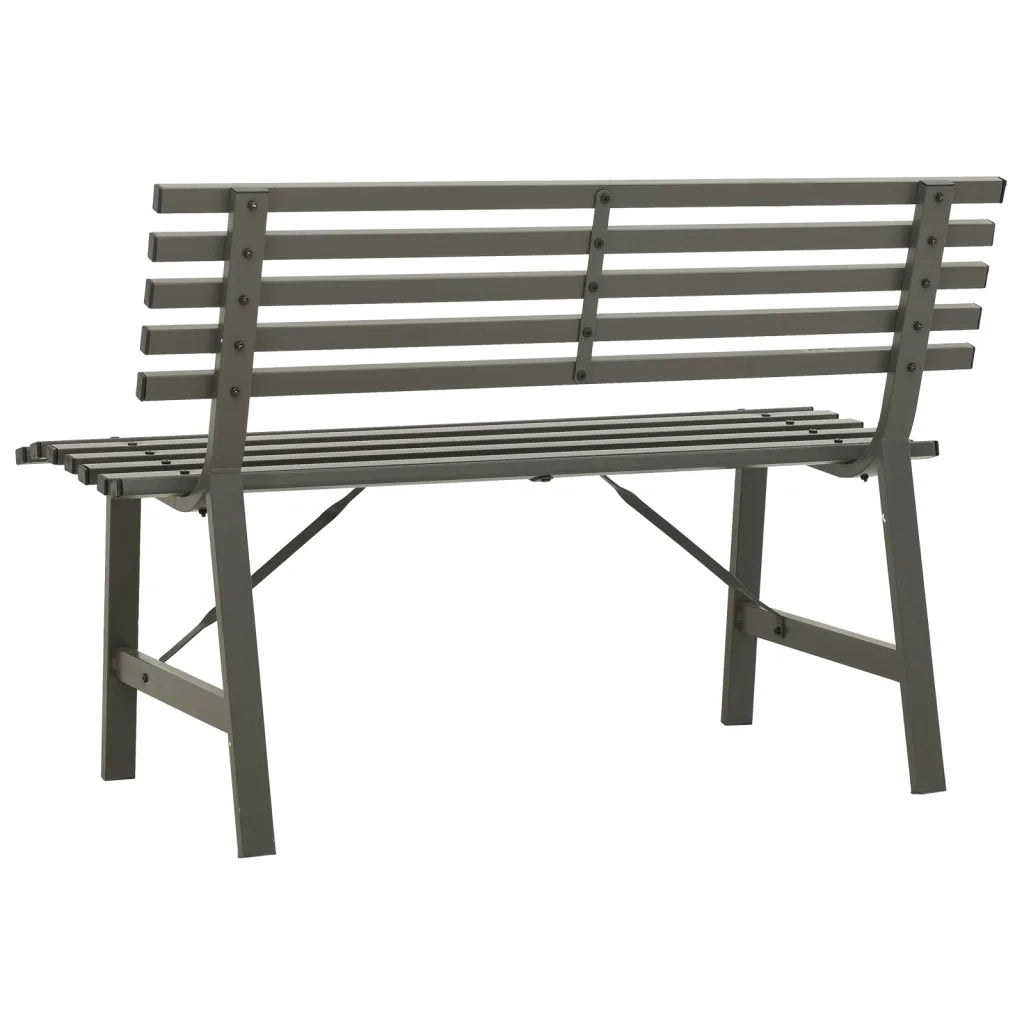 Panchina da Giardino-Panca da esterno 110 cm in Acciaio Nera