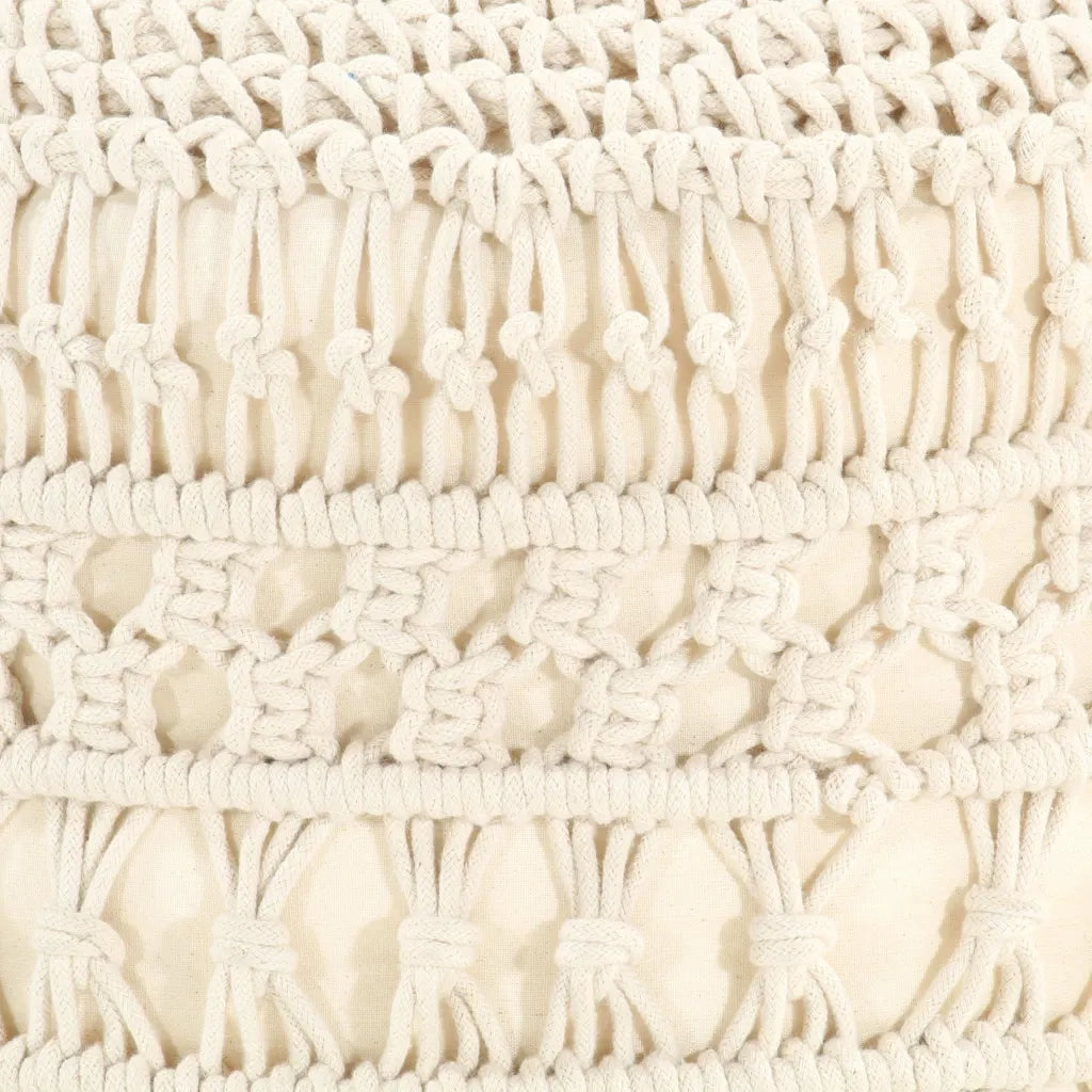 Pouf Lavorato a Mano in MacramÃ© 45x30 cm in Cotone  cod mxl 63456
