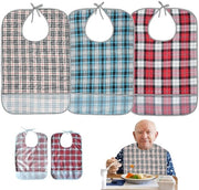 Set da 3 pezzi di copertura per adulti, coperture idrorepellenti per anziani, coperture lavabili con chiusura a bottone per uomini, donne, anziani e disabili (kaki, blu, rosso)