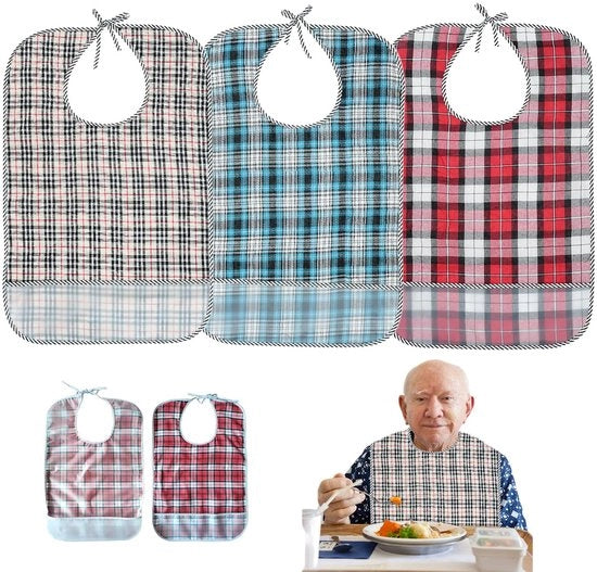 Set da 3 pezzi di copertura per adulti, coperture idrorepellenti per anziani, coperture lavabili con chiusura a bottone per uomini, donne, anziani e disabili (kaki, blu, rosso)