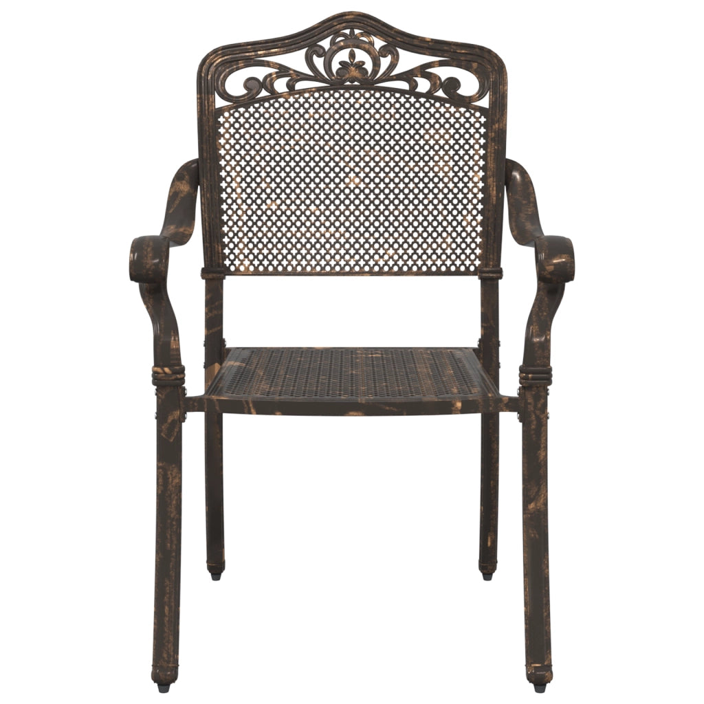 Set da pranzo da giardino 5 pezzi in alluminio bronzo